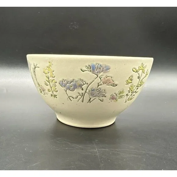 In Homestylez Spring Pressed Garden Flower Cereal Soup Bowl Impressed Floral - Picture 2 of 11